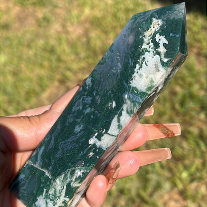 “Underwater World” Moss Agate Tower