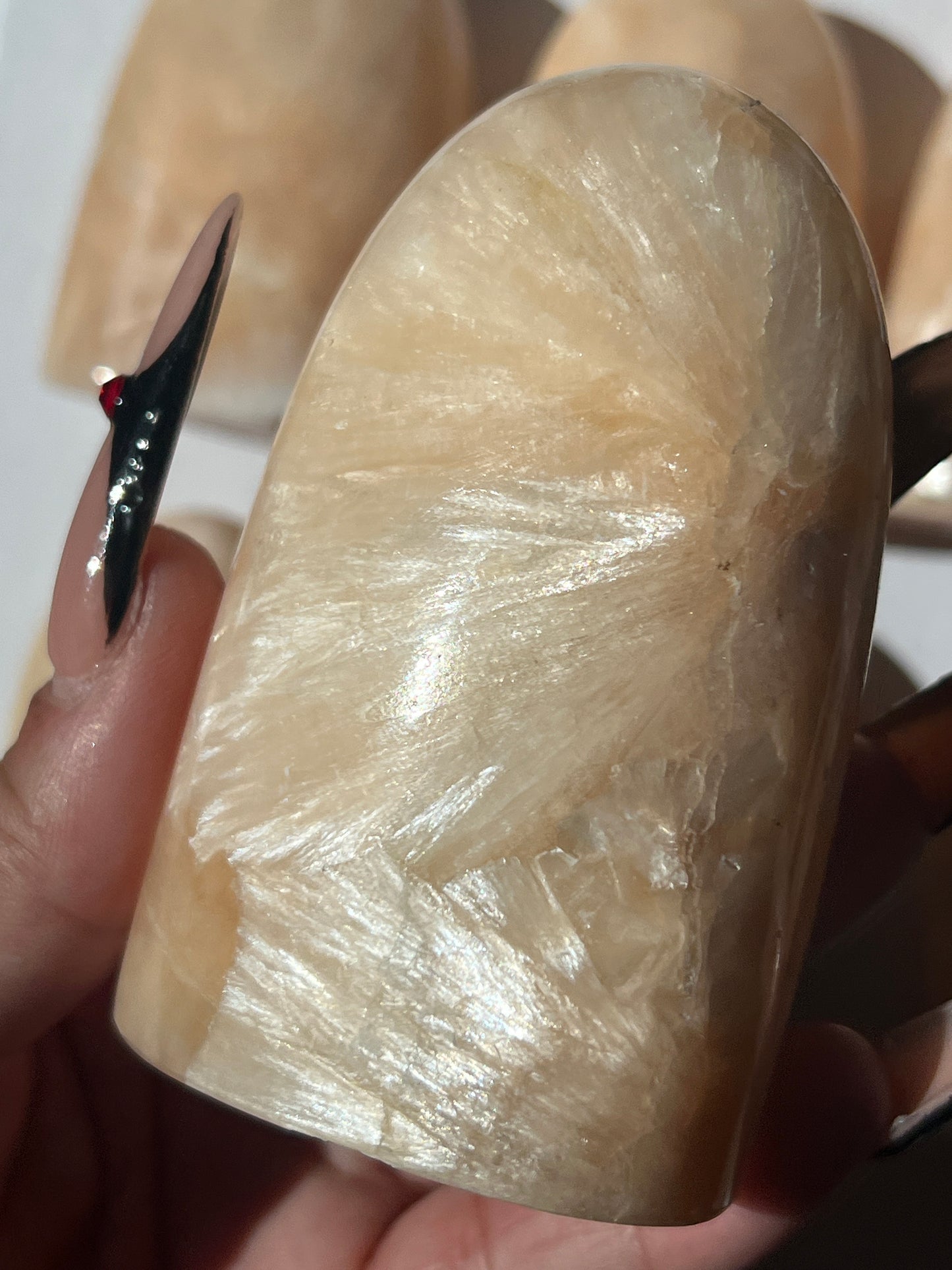 “Goblin’s Gravestone” Peach Stilbite Free Forms