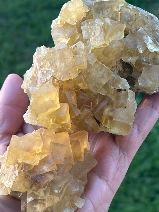 “Buttered Up” Yellow Moroccan Fluorite Clusters