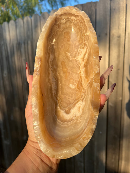 “Honeycomb” Banded Calcite Bowl 3