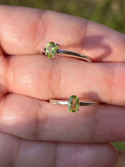 “Chartreuse Dreams” Peridot Rings