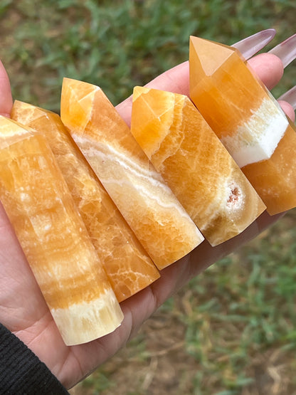 “Orange Cream” Orange Calcite Points