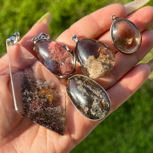 “Flora & Fauna” Garden Quartz Pendants