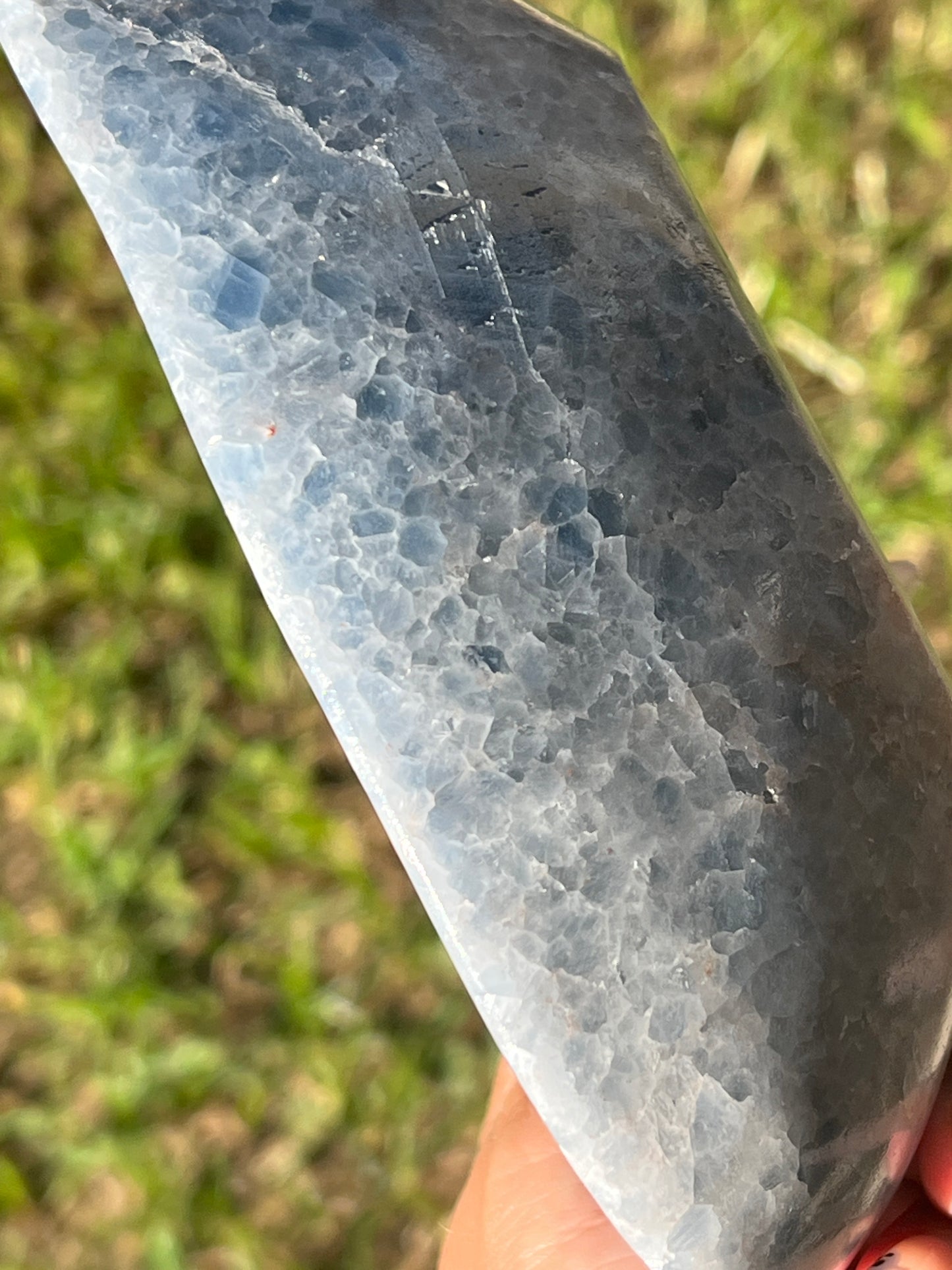 “Whirlpool” Medium Blue Calcite Bowl