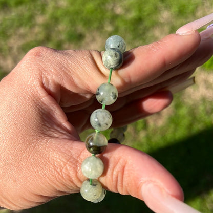 “Lime Jelly” Prehnite and Epidote Bracelet