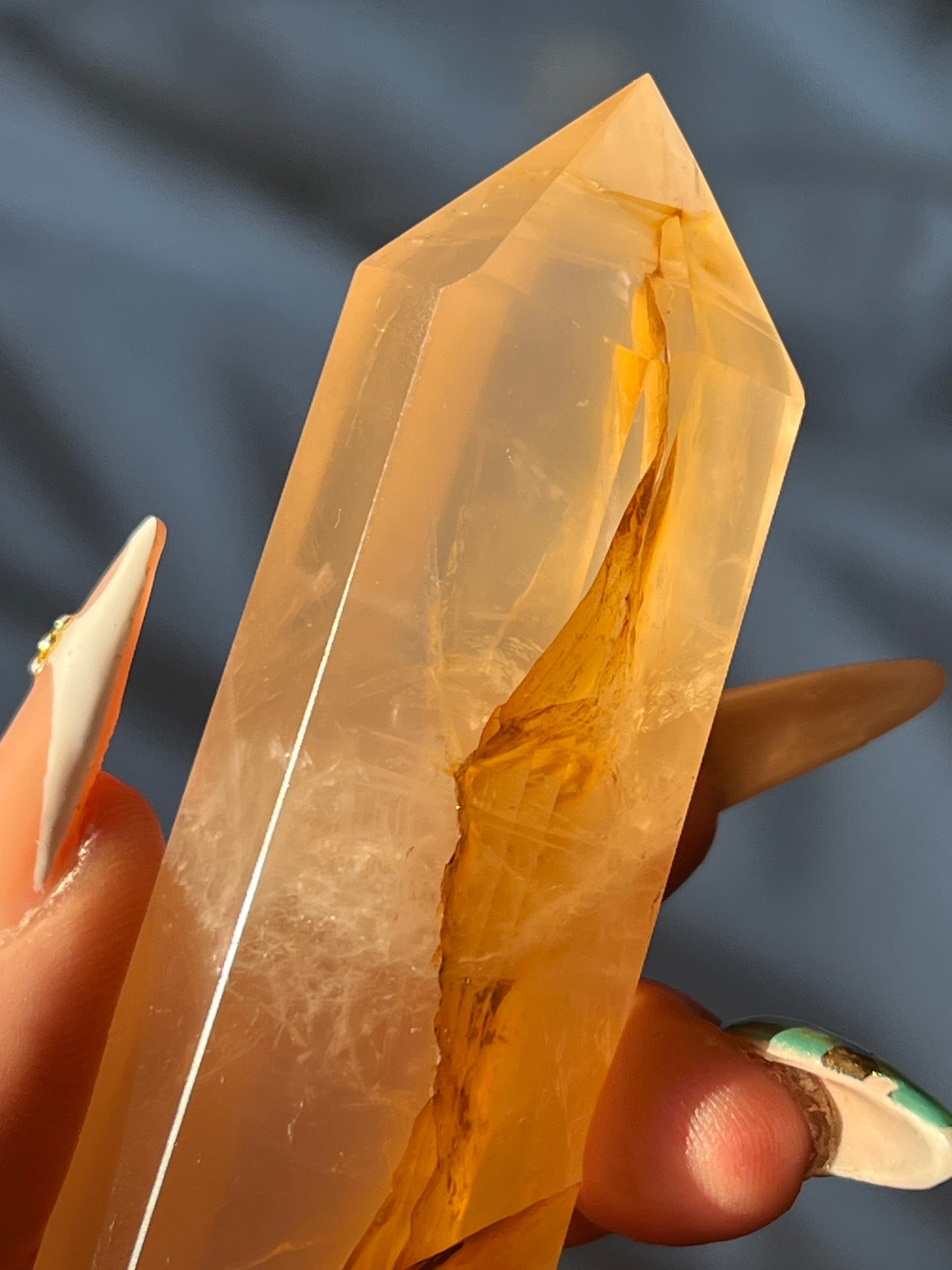 “Light of the Morn” Rose Quartz with Golden Healer Point