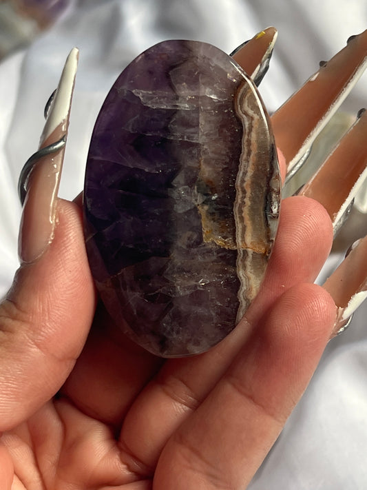 “Earthly Wisdom” Amethyst and Agate Palm Stones