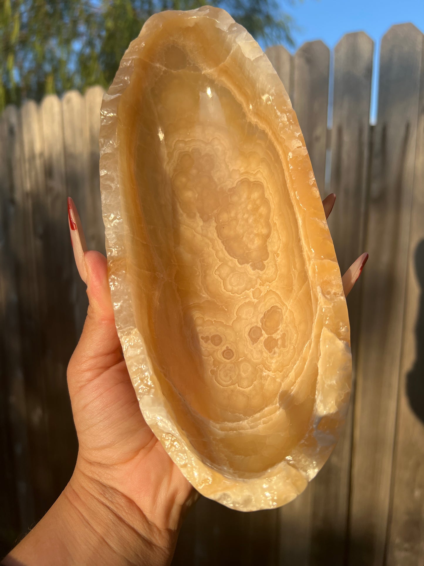 “Honeycomb” Banded Calcite Bowl 2