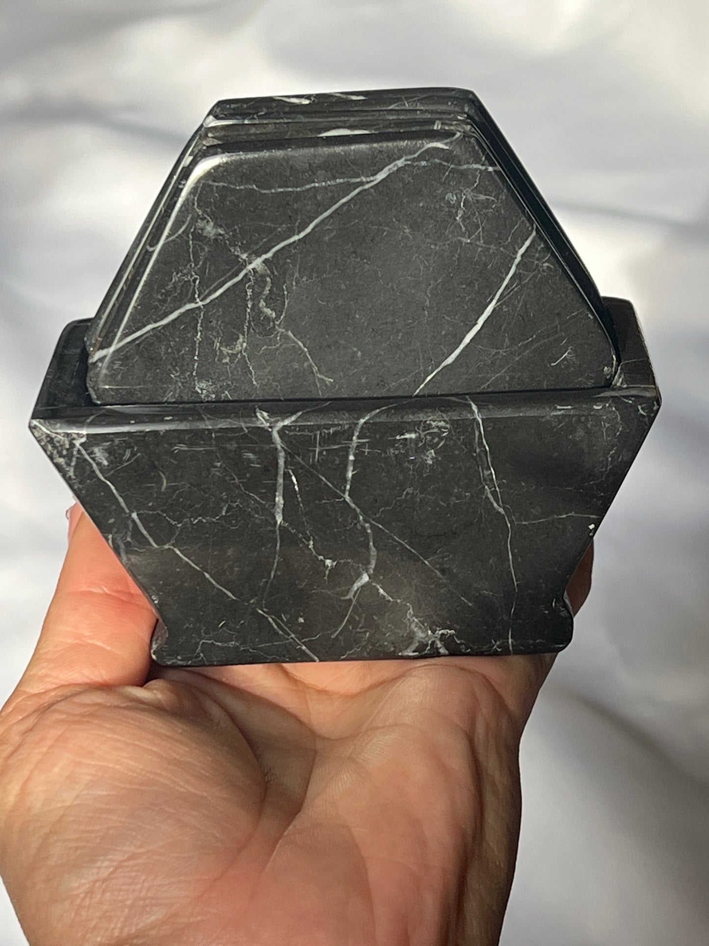 “Refined” Black Marble Coaster Sets