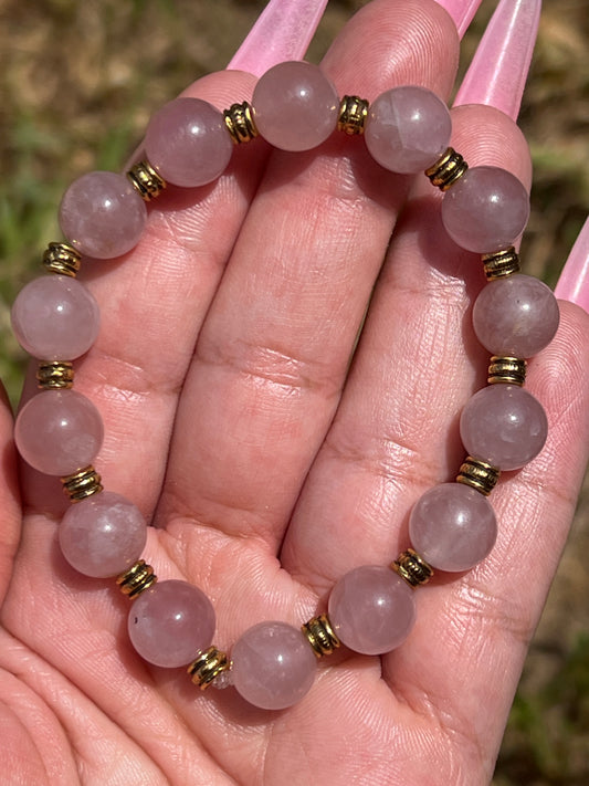 “Blushing” Rose Quartz Bracelet