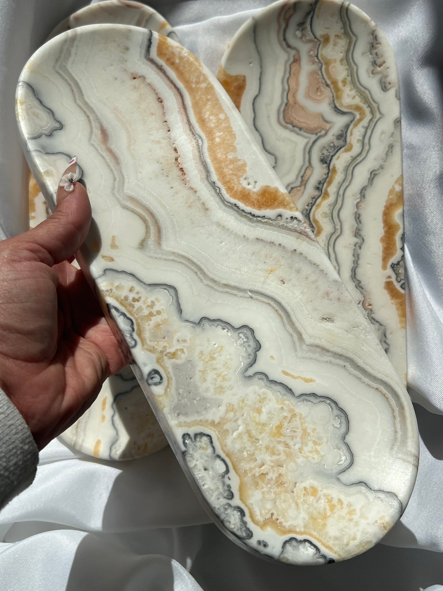 “Orange Creme” Large Onyx & Calcite Trays
