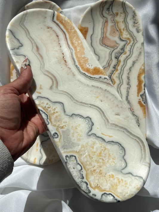 “Orange Creme” Large Onyx & Calcite Trays