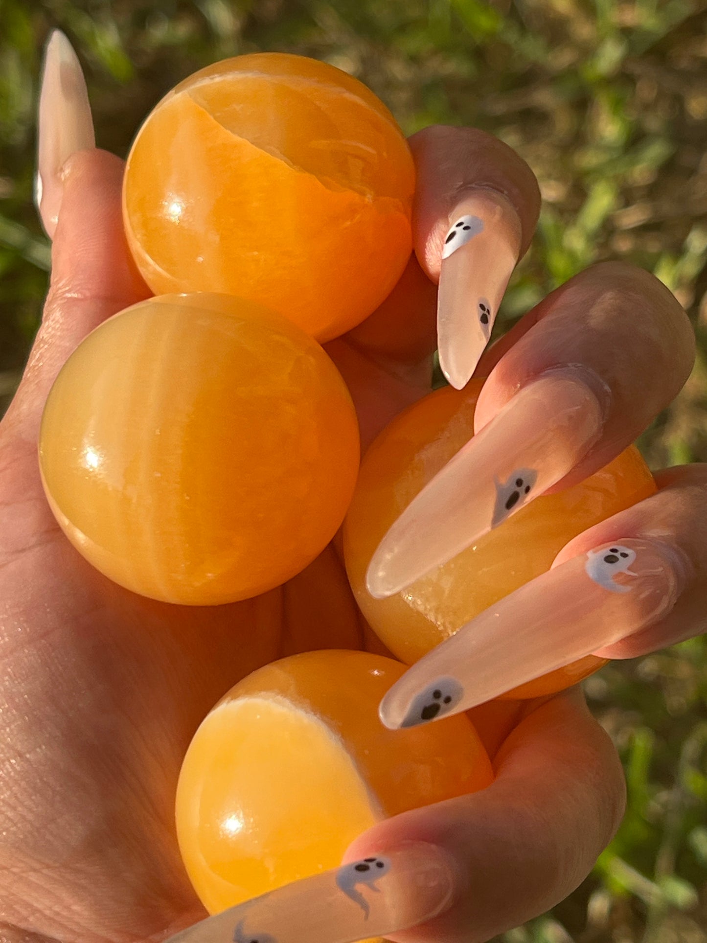 “Grecian Orange Grove” Orange Calcite Spheres