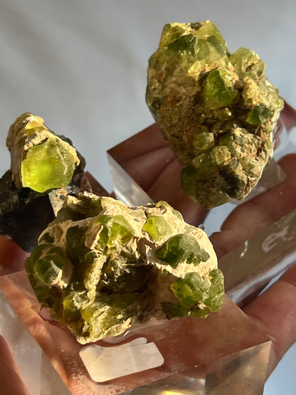 Large Peridot Clusters