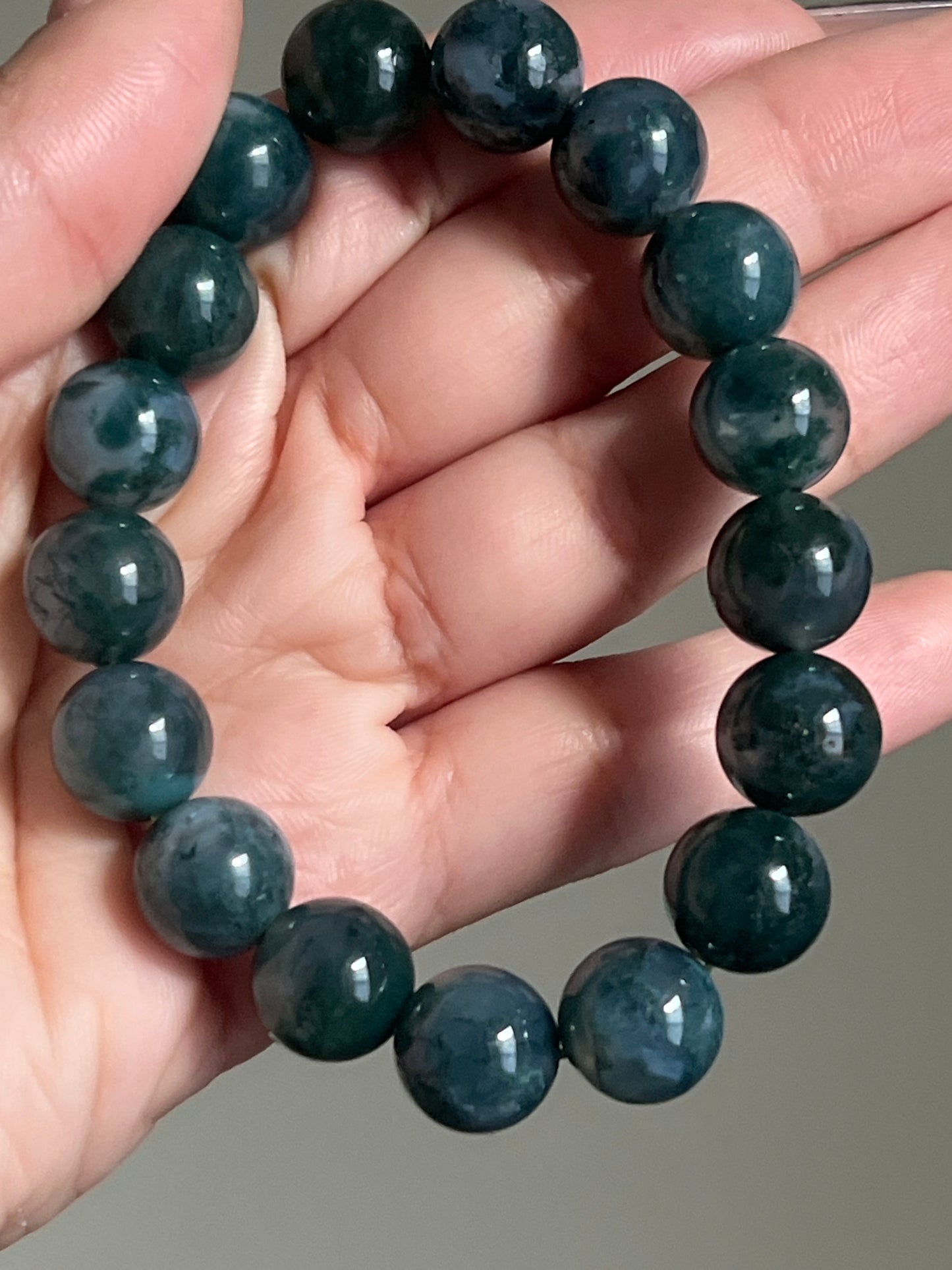 “Twilight Meadow” Moss Agate Bracelet
