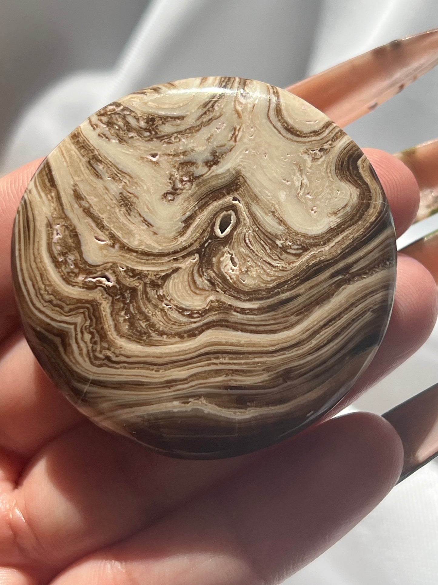 “Fresh Baked” Small Chocolate Calcite Palm Stones