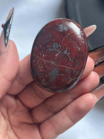 “Blood & Blade” Jaspilite Palm Stones