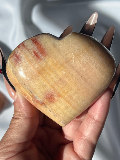 “Peachy Pie” Peach Calcite Hearts