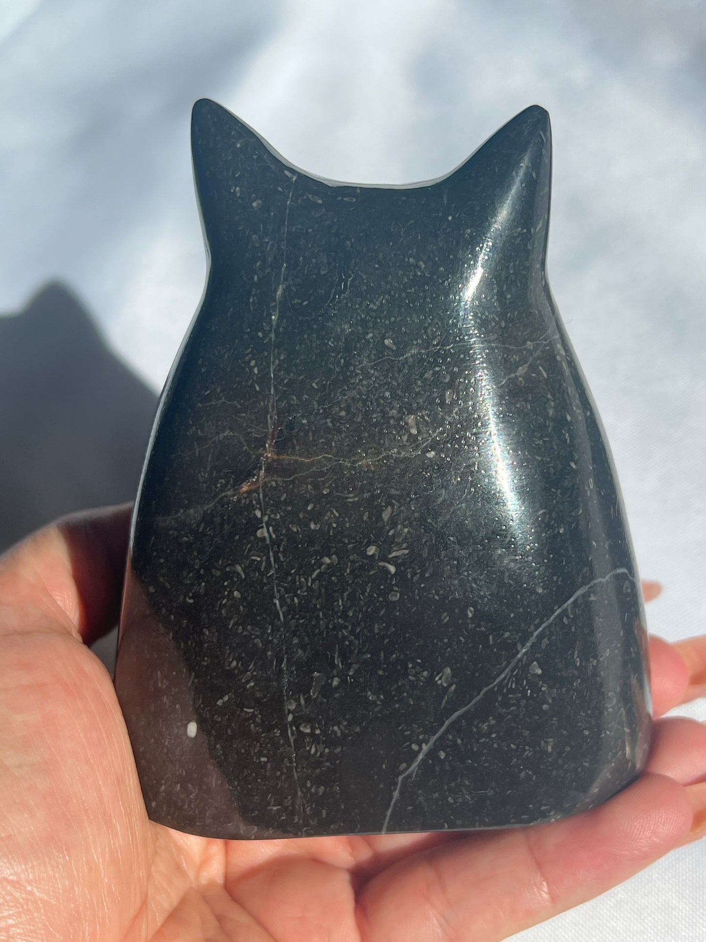 “Purr-ty” Black Marble Ghost Kitty