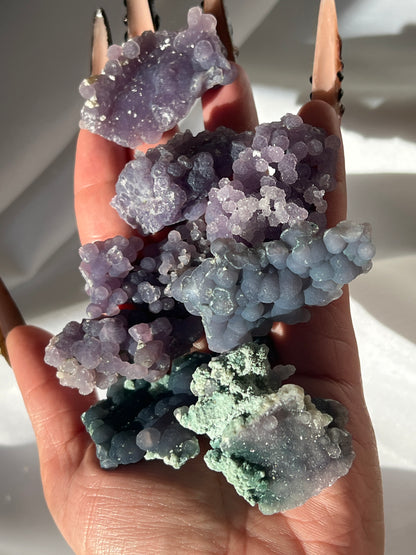 “Galactic Glitz” Grape Agate Clusters