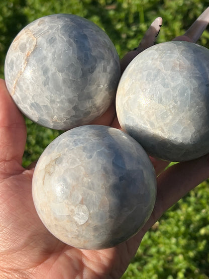 “Clear Skies” Light Blue Calcite Spheres