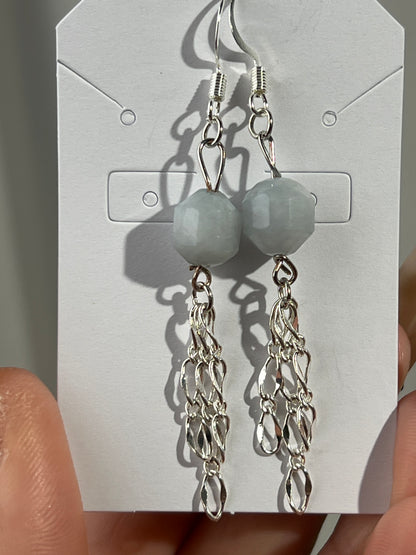 “Jellyfish” Aquamarine Chain Earrings