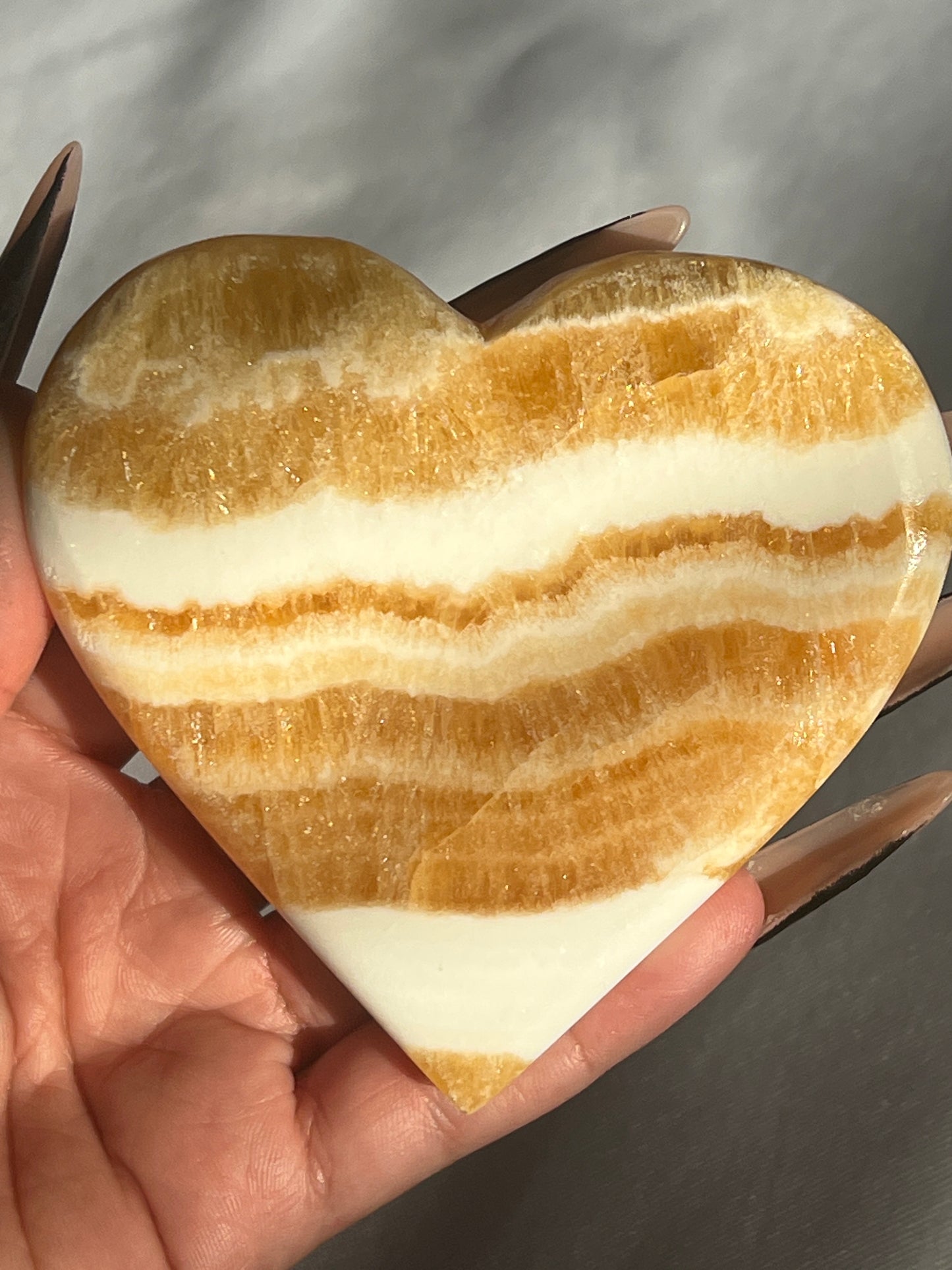 “Tangerine Tango” Orange Calcite Hearts