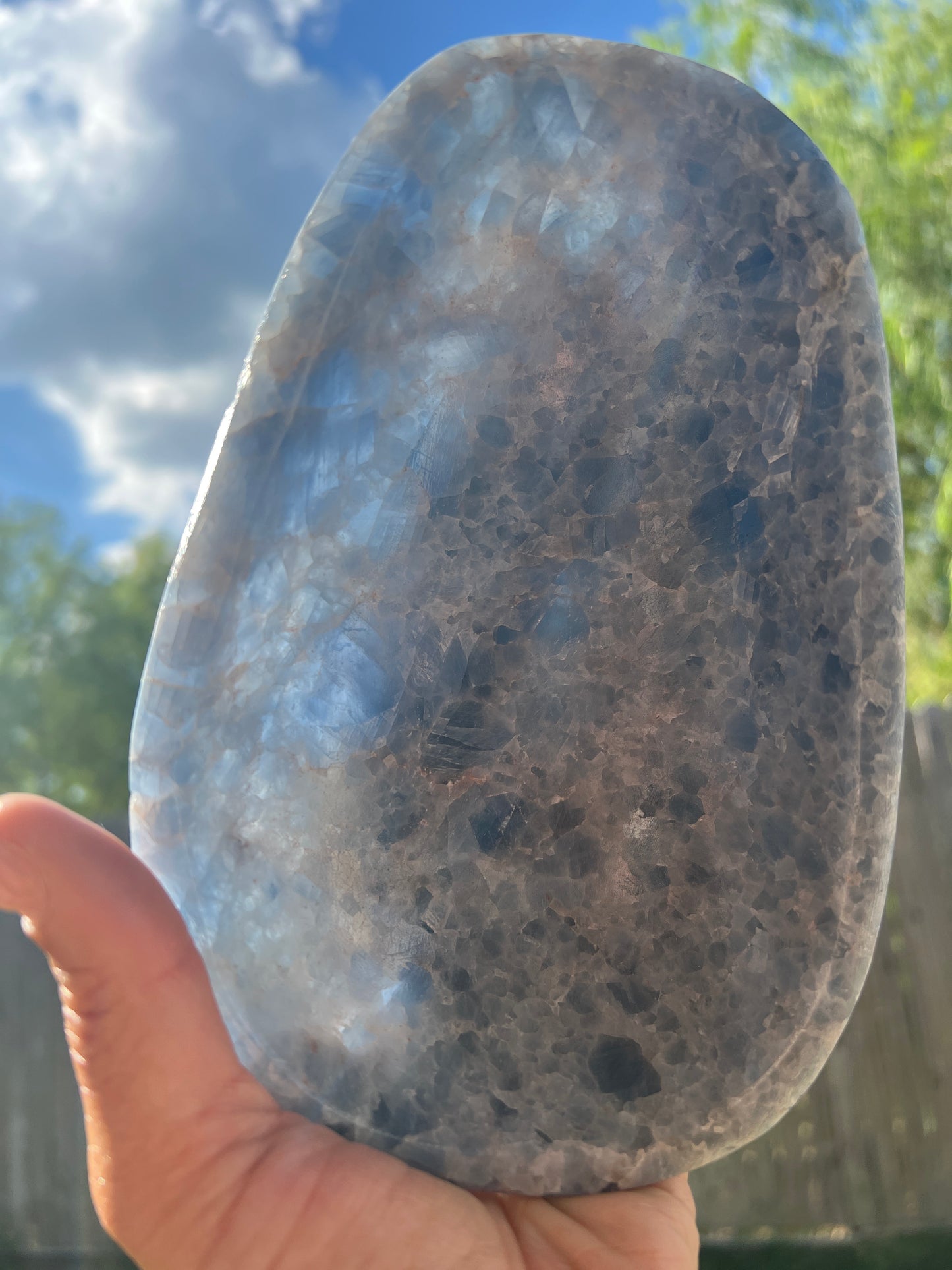 “Whirlpool” Medium Blue Calcite Bowl