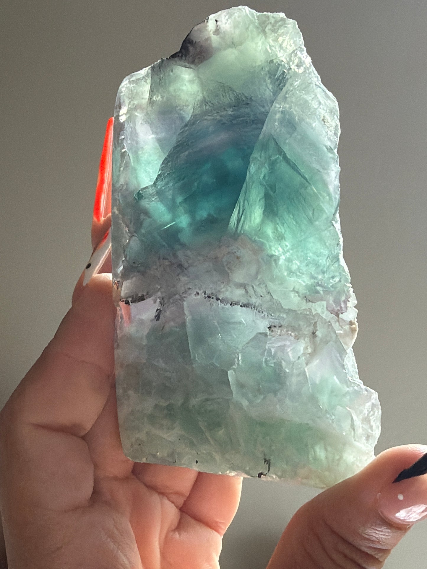 “Enchanted Lagoon” Self-Standing Fluorite Free Forms
