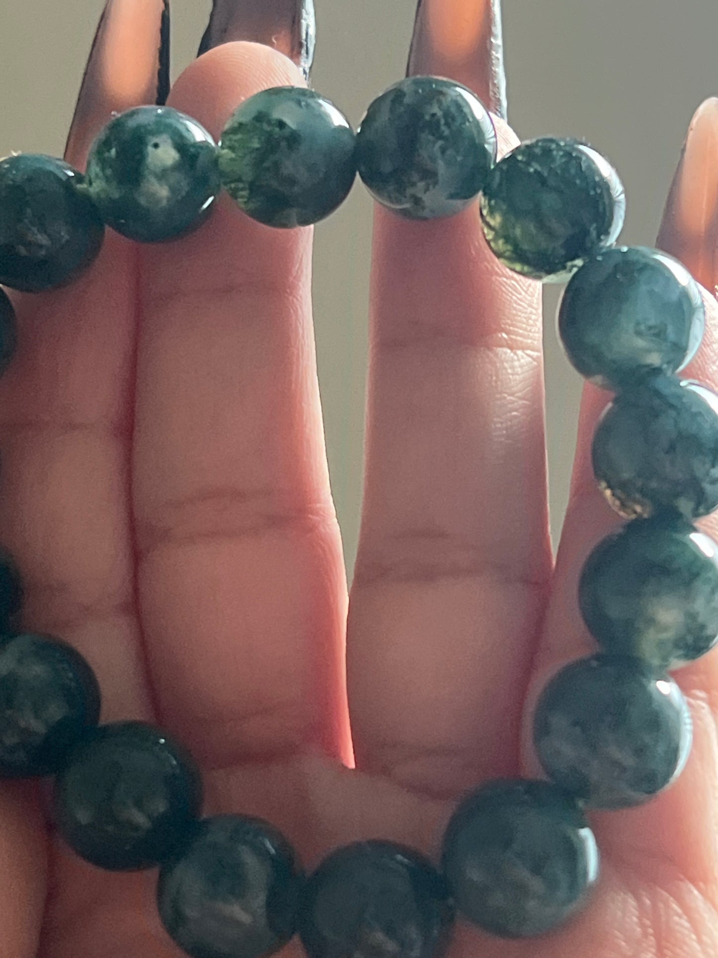 “Twilight Meadow” Moss Agate Bracelet