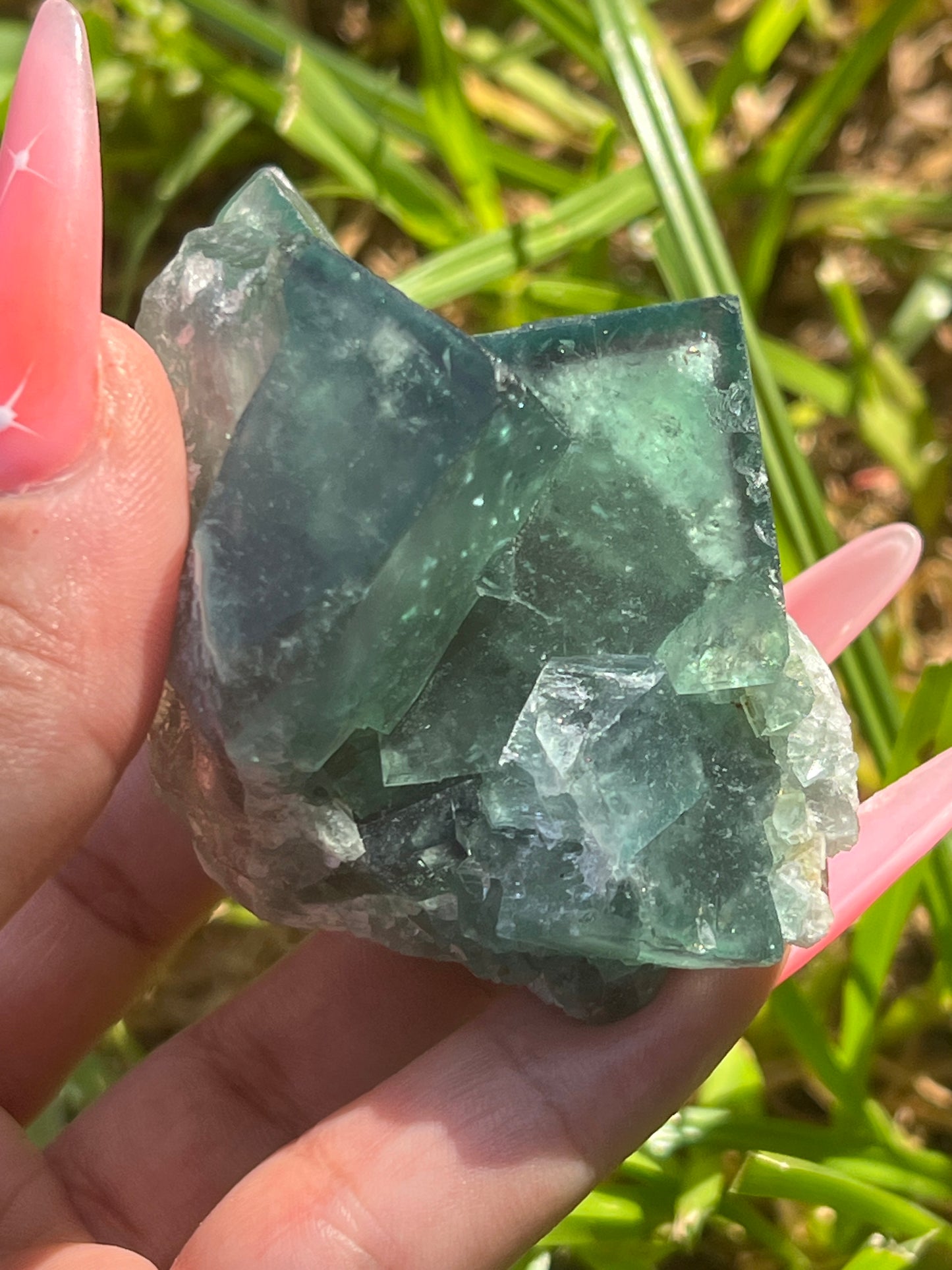 “Poolside” Medium Moroccan Fluorite Cluster