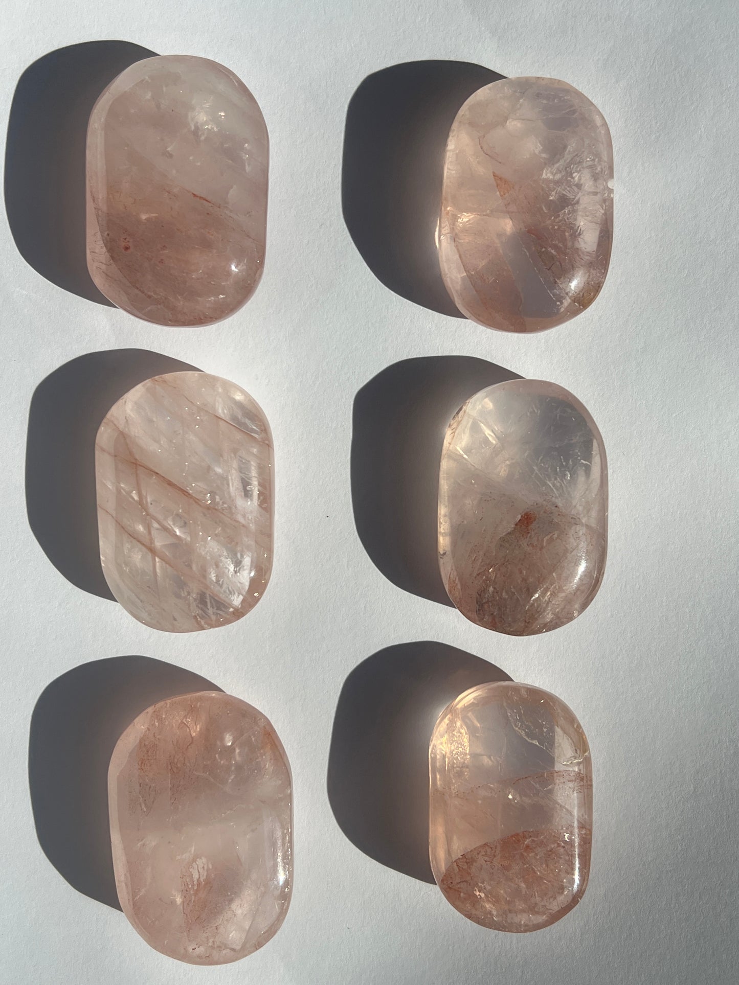 “Love Spell” Rose Quartz & Fire Quartz Palm Stones