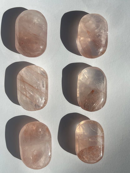 “Love Spell” Rose Quartz & Fire Quartz Palm Stones