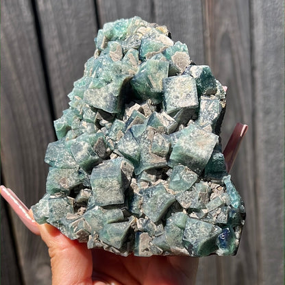 Large Heavy Metal Pocket English Fluorite Cluster HM-2