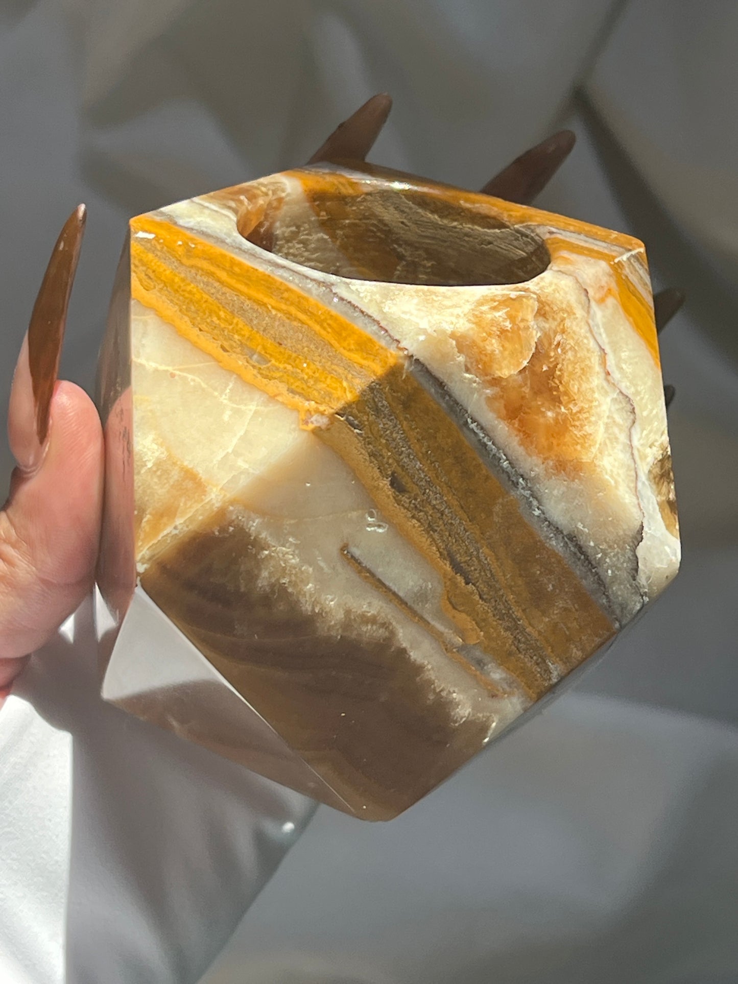 “Honeycomb Drip” Calcite Planters