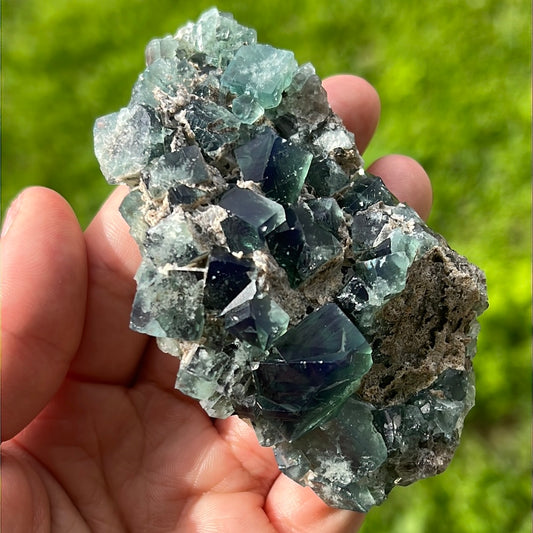 Heavy Metal Pocket English Fluorite Cluster HM-6