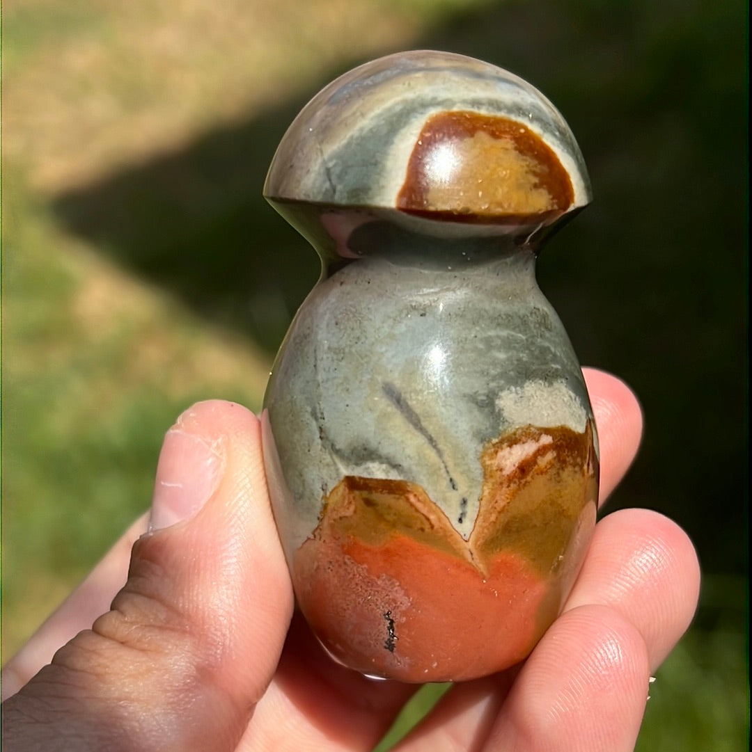 “Pink Pocket” Polychrome Jasper Mushrooms