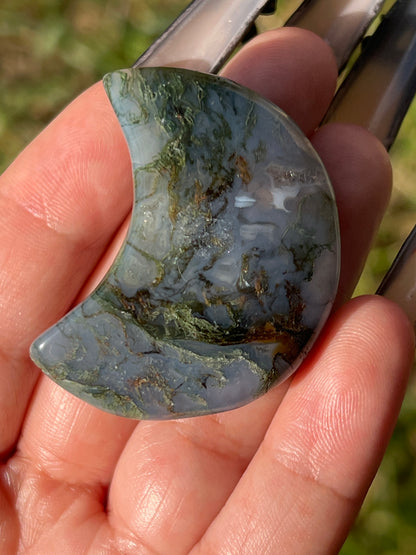 “Over the Moon” Moss Agate Moons