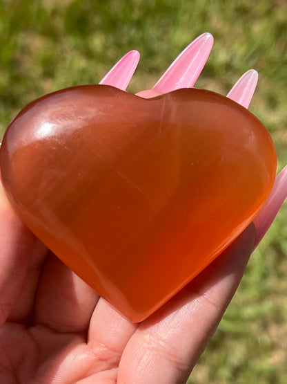 “Sweethearts” Honey Calcite Hearts