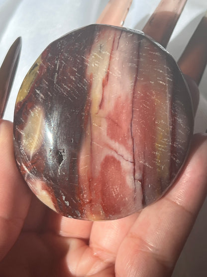 “Cherry Puree” Red Mookaite Palm Stones