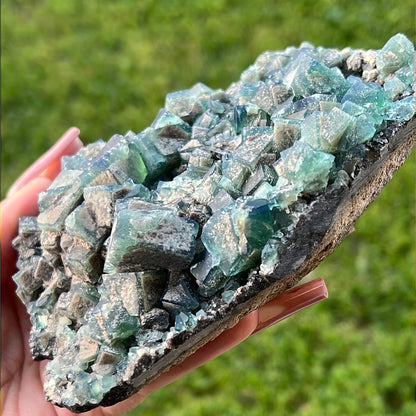 Large Heavy Metal English Fluorite Cluster HM-1