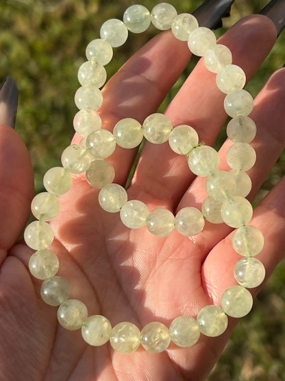 “Minty Fresh” Prehnite Bracelets