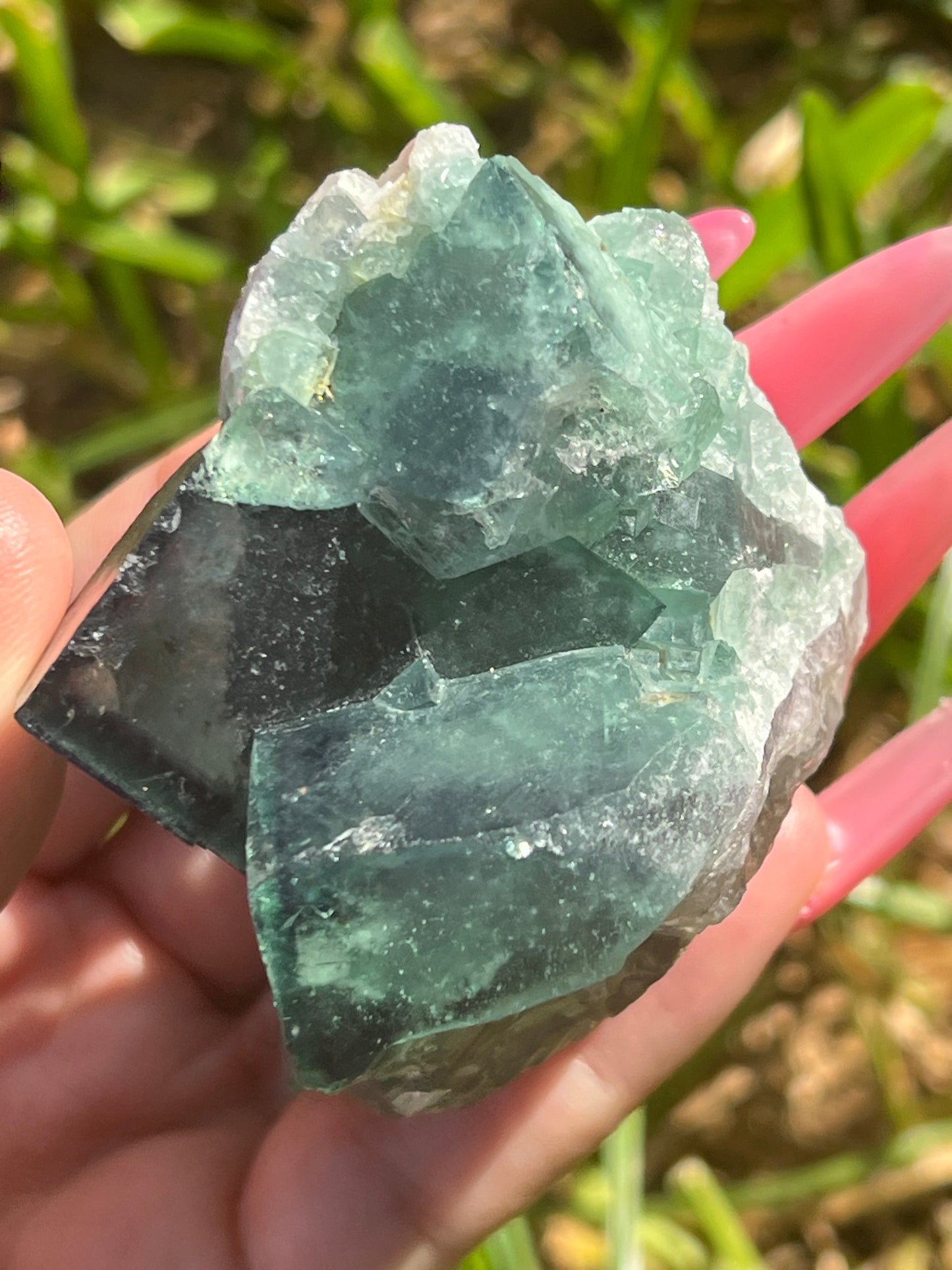 “Poolside” Medium Moroccan Fluorite Cluster