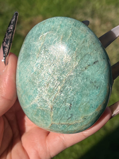 “Glittering Sea” Amazonite Palm Stones