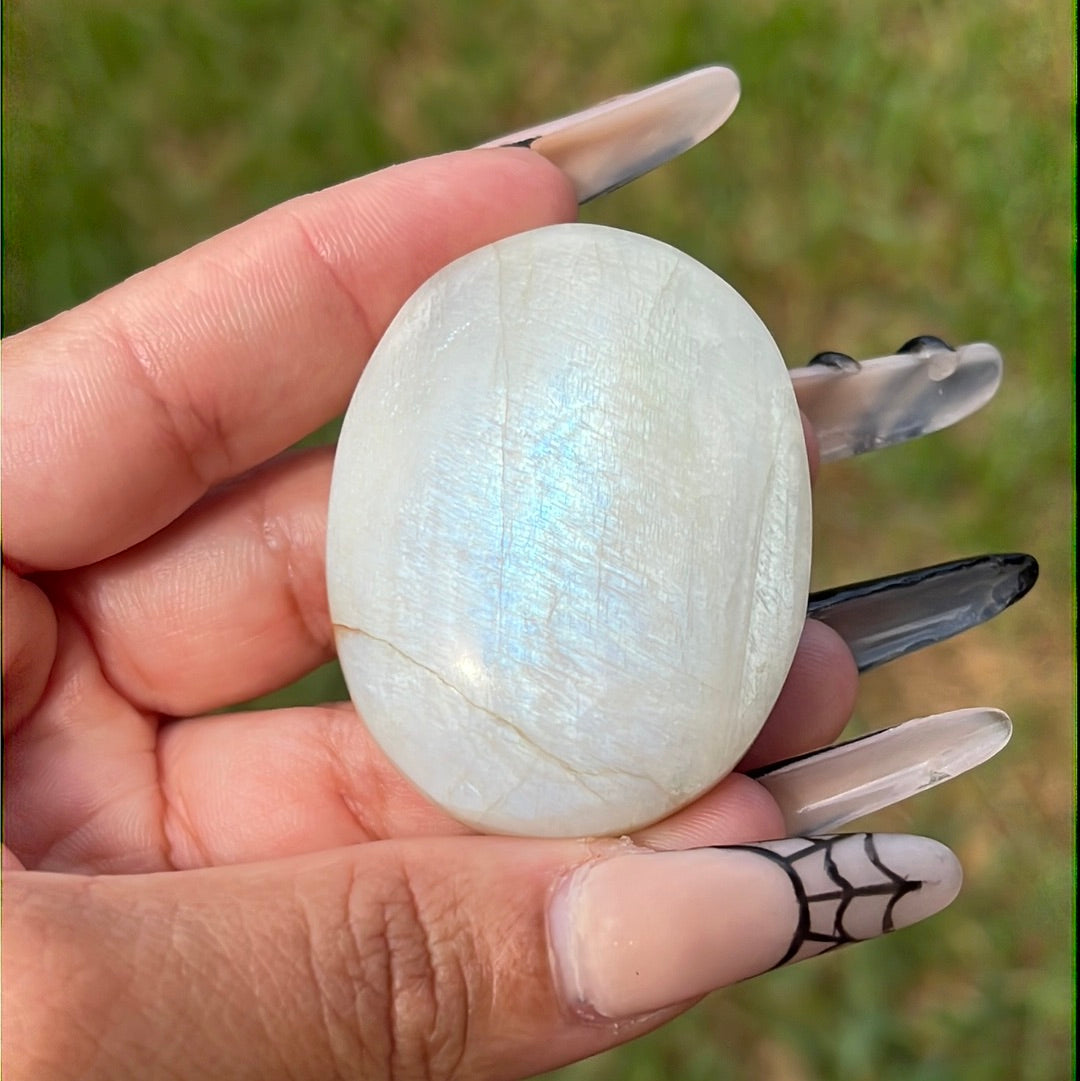 “Lunar Cycle” Moonstone Palm Stones