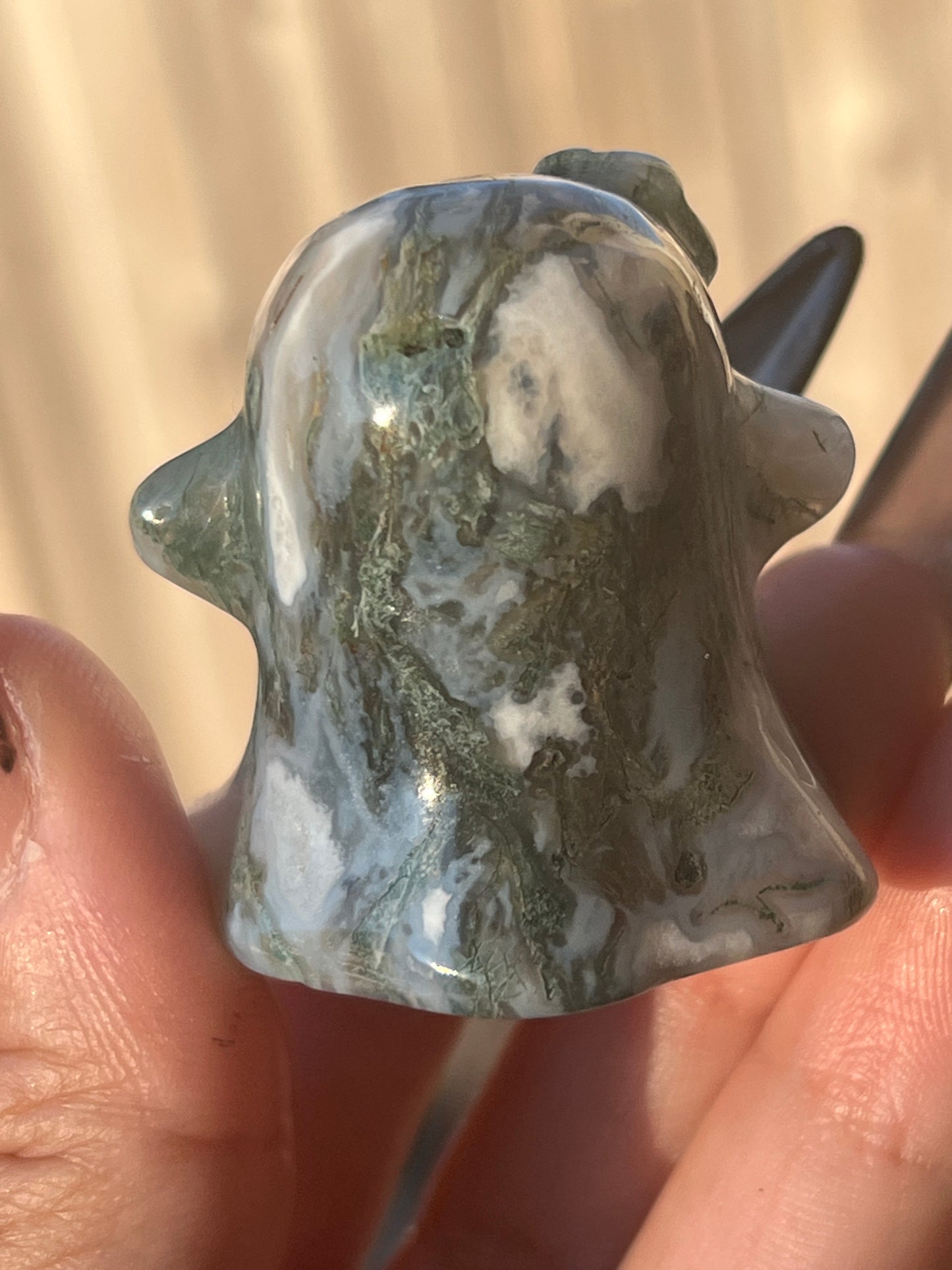 “Cheeky” Moss Agate Ghost