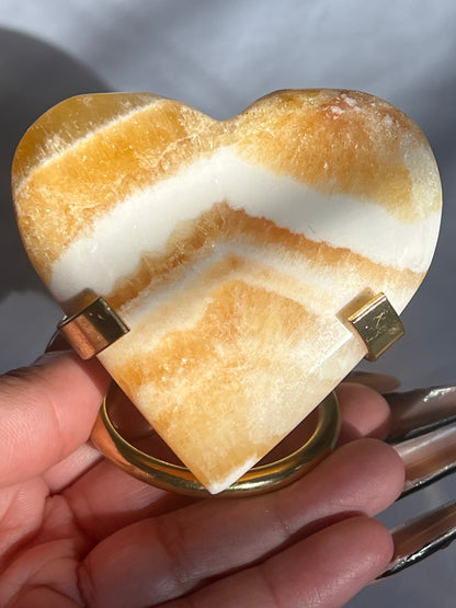 “Tangerine Tango” Orange Calcite Hearts