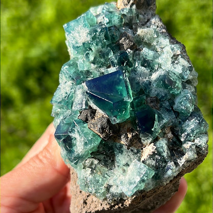 Heavy Metal Pocket English Fluorite Cluster HM-4