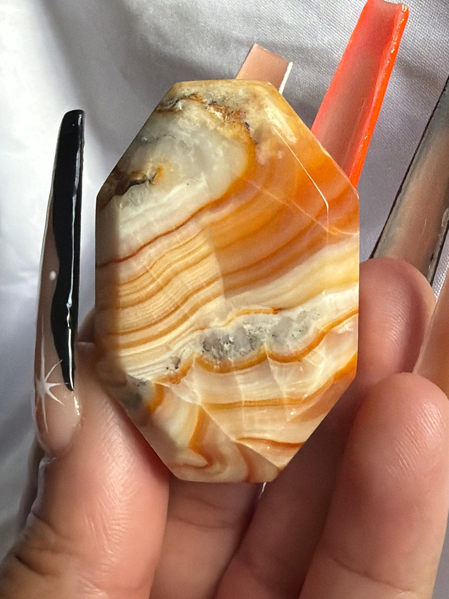 “Evolution” Faceted Crystal Palm Stones