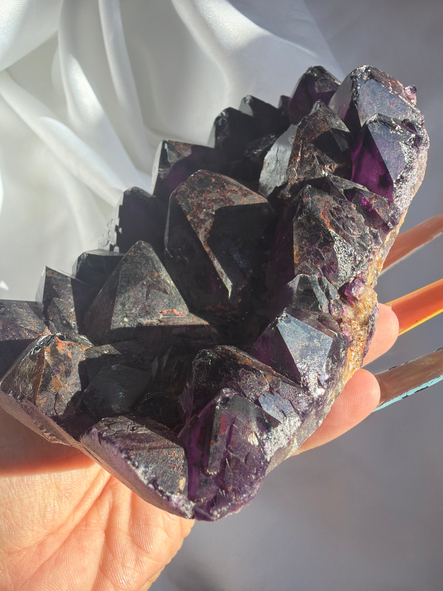 “Cosmic Craters” Extraterrestrial Amethyst Cluster